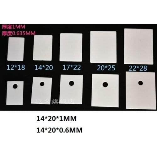 14x20 0.6mm 1mm 96% AL 2O3 Alumina ceramic sheet TO-247 TO-220 TO-3P Ceramic insulating plate aluminum oxide ceramic cooling fin