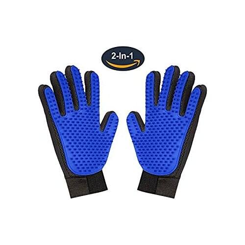 2 In 1 Pet Grooming Glove Silicone Gloves for Dogs Cat Hair Deshedding Brush Cat Cleaning Massage Glove Dog Comb Pet Supplies