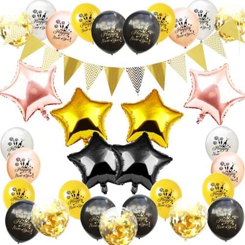 30Pcs/Set Christmas Decoration Happy New Year Balloons 12inch Inflatable Helium Balloons Xmas Party Supplies