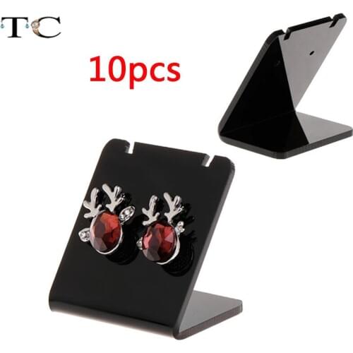 Acrylic Jewelry Rack Earring Stand Holder Ear Studs Storage Organizer Earrings Display Holder L Shape Display 10pcs/lot