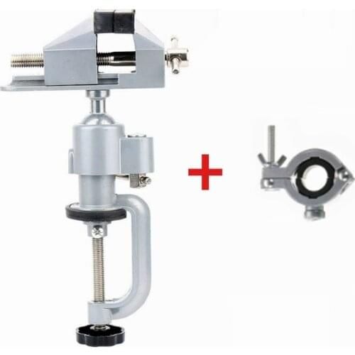 2 IN 1 360 Degree Table Bench Clamp Vise Electric Drill Rack Support Holder Multifunctional Bracket for Grinder Rotary Tool