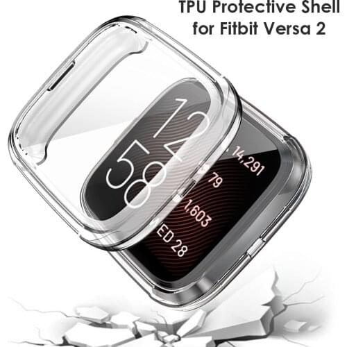 AntiScratch Protection Case Bezel TPU Smart Watch Screen Full Cover Bumper Case for Fitbit Versa2/Fitbit Versa 2SE