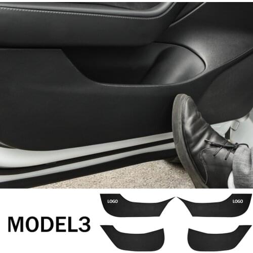 For Tesla Model 3 2020 2021 year Auto Accessories Leather Interior Accessories Car door Anti Kick Pad