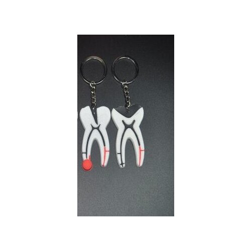 Tooth type Keychain 4pcs plastic Toothed buckle Dental jewelry free shipping