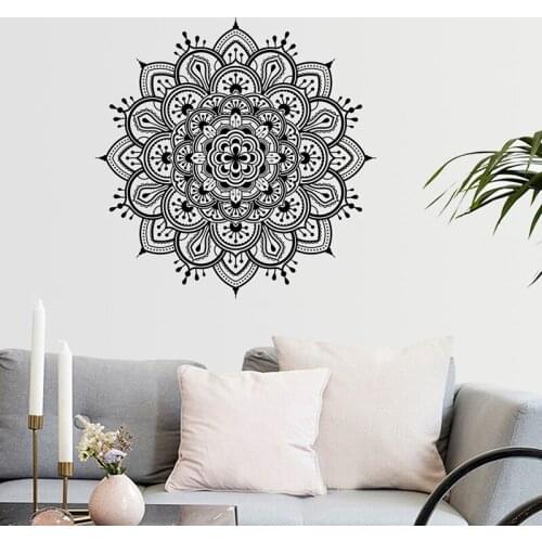 Buddhism India Mandala Wall Stickers For Living Room Namaste India Removable Creative Waterproof Wallpaper Mural Home Decoration