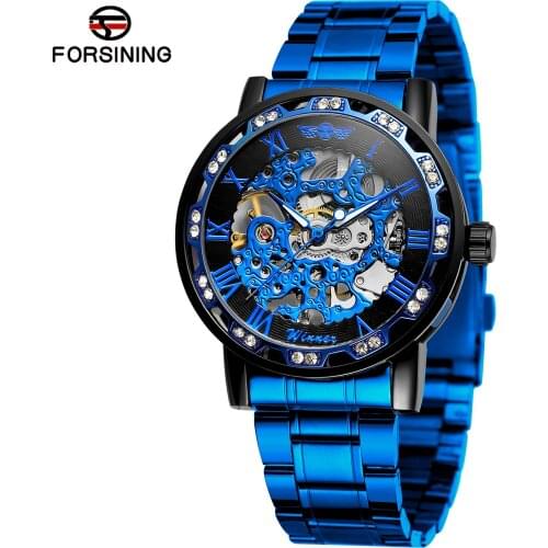 High Quality 4113 Skeleton Watches Mechanical Stainless Steel Watch Winder Automatic For Mens Skeleton Mens Watches