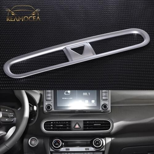 Reamocea Car Interior Air Outlet Vent Cover Central Console Frame Alarm Button Trim For Hyundai Kona Encino 2018 2019 LHD