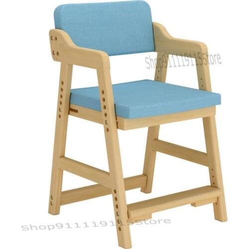 Childrens Learning Chair Corrective Sitting Chair Household Lift Dining Chair Table Chair Primary School Students' Solid Wood W