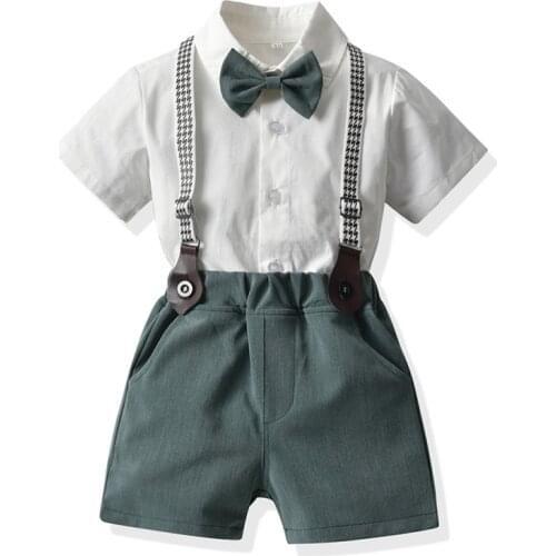 Kids Gentleman Boys Summer Clothes Set Fashion Wedding Party 1-6 Years Children Boys Summer 2021 New Style Clothing Boy Baby