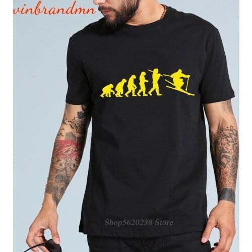 Winter skiing vacation tee shirt Skee Tops Evolution ski T shirts men Funny Evolution of skier T-shirts Ski Jump Tshirt