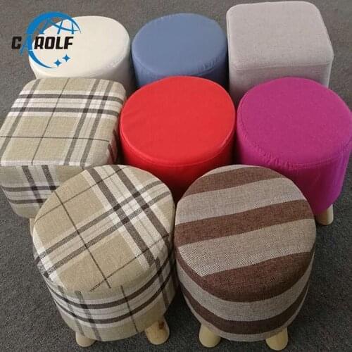 More colors Cotton stool Cover home round Footstool Soft fabric Ottomans Pouffe Stool