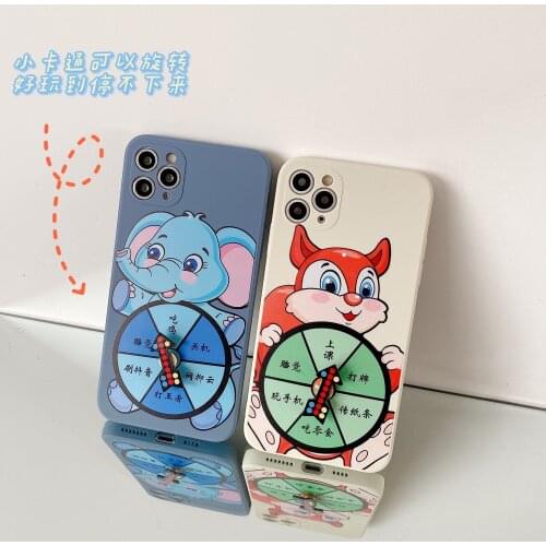 Fidget Reliver Stress Toy Rotation Turntable phone case for iPhone 12 12 Pro XS XR 7 8 Kinetic Spinner Relieve Stress Toy Cover