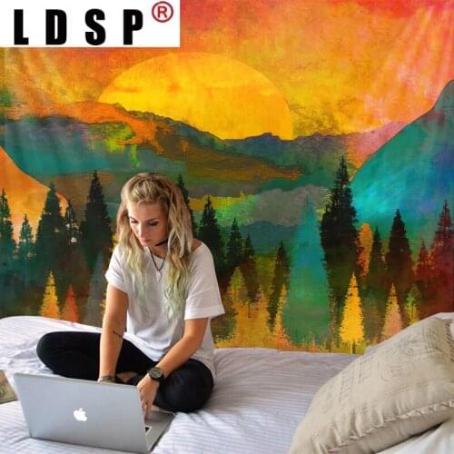 LDSP Sun Mountain Landscape Poster Tapestry Wall Hanging Wall Covering Rugs Background Cloth Beach Mat Blanket Art Home Decor