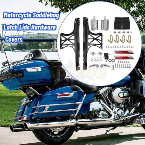 Motorcycle Latch Cover Hinge Saddlebag Bag Lock Hardware Kit For Harley Touring Electra Glide Road King Street 2014-2020