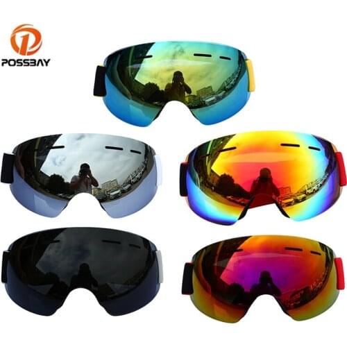 POSSBAY Motorcycle Goggles Glasses Colorful Vintage Motocross Eyewear Dual-layer Snowboard Snowmobile Skiing Cafe Racer Goggles