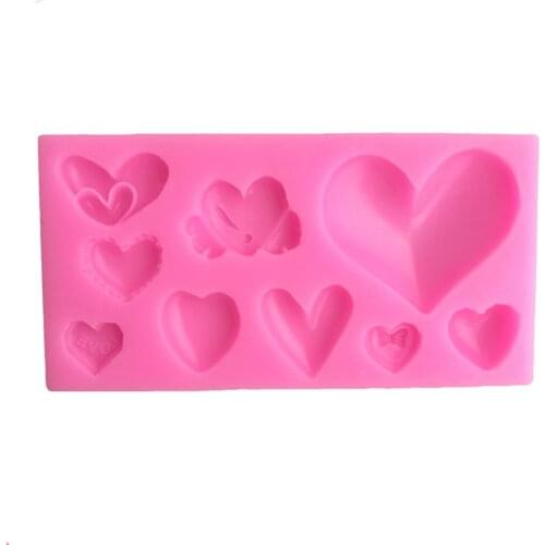 New Love Heart Shaped Silicone Cake Mold Kitchen Baking Mold Sugar Craft Fondant Cake Decorating Gumpaste Tools Mould