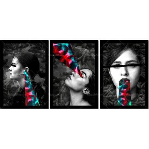 Original psychedelic girl Rorschach works psychedelic art canvas wall wall decoration poster print
