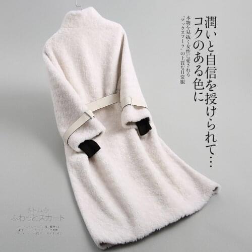 Coat Winter Women Real Clothes 2020 Sheep Shearing Long Jacket Korean Wool Fur Coats and Jackets 027006 KJ2600