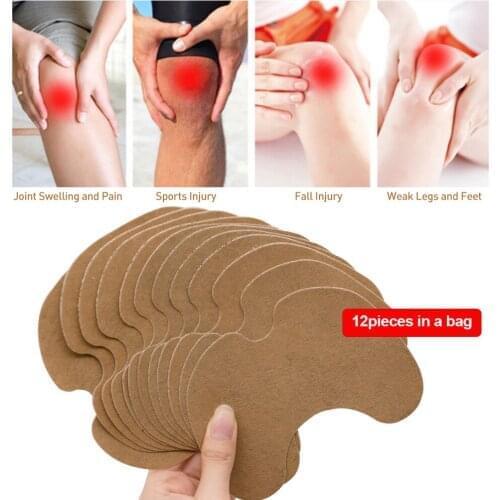 12pcs Knee Medical Plaster Wormwood Extract Knee Joint Ache Pain Relieving Sticker Knee Rheumatoid Arthritis Body Patch D1802