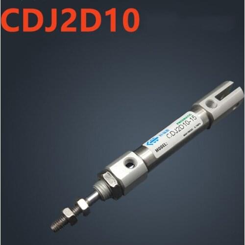 CDJ2D10 Type Mini Pneumatic Cylinder Double Acting Single Rod 10mm Bore 5~200mm Stroke Air Cylinder CDJ2D10