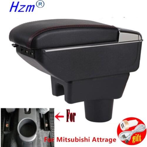For mitsubishi space star armrest box Interior Parts special Retrofit parts Car Armrest Center Storage box with USB LED light