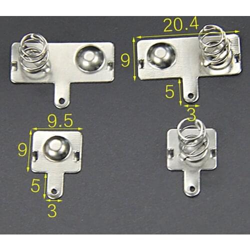 50PCS AAA Remote Control Battery Contact Spring Terminal Positive And Negative Double Plate,9*20.4mm, 9*9.5mm