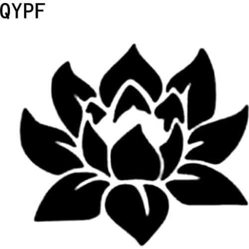 QYPF 16.5cm*14.8cm Vivid Lotus Beautiful Throne Marvelous Flowers Vinyl Car Window Sacer Sticker Decal C18-0505