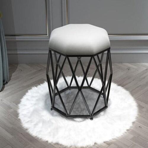 Luxury Nordic Golden Macaron Color Dressing Stool Change Shoes Small Pink Sofa Stools & Ottomans Living Room Furniture
