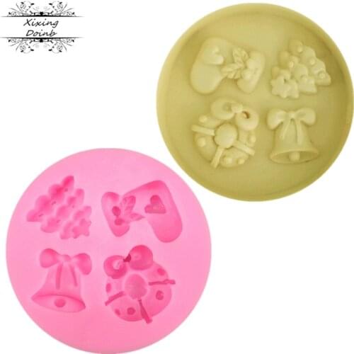 Christmas tree / bell / Snowman / wreath shaped silicone cake decoration Tools Kitchen Baking supplies Christmas decoration