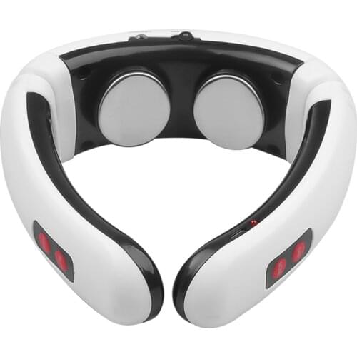 4D Smart Electric Neck and Back Pulse Massager Wireless Heat Cervical Vertebra Relax Pain Relief Kneading Massage Machine