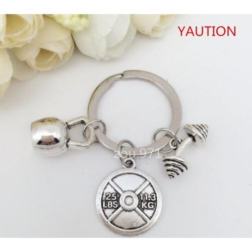 25lbs WEIGHT & barbell &Kettlebell Keychain Fitness Crossfit Bodybuilding Gym