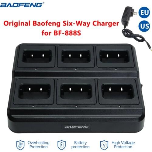Baofeng Multi Battery Six-way Rapid Charger For Two way radio Bf-888S BF-777s Retevis H-777/RT22S Walkie Talkie
