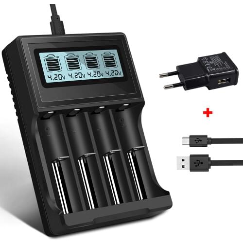 PALO 3.7V 18650 charger 16340 14500 18500 lithium-ion Battery Charger USB smart charger for 18650 rechargeable battery charger