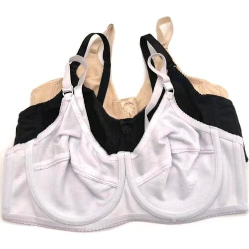 Womens Unlined Lace Minimizer Bra Plus Size Support Underwire Bras Sexy Ladies 34-46 C DD E F Full Cup Breathable Cotton BH C21