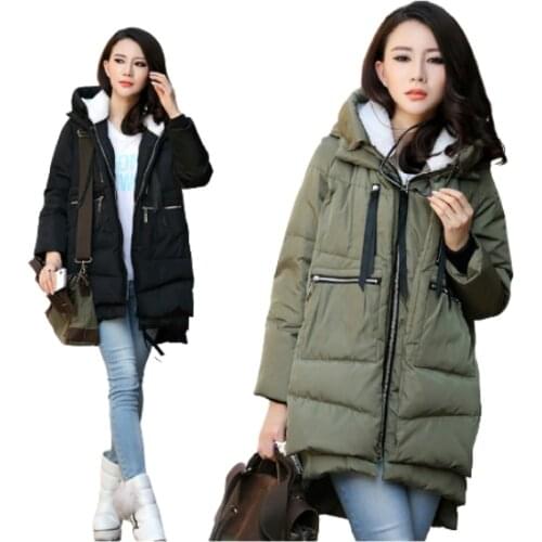 Maternity winter coat Military Long Loose Hooded Fashion Thicken Down Coat for Pregnant Women Pregnancy Coats Outerwear Jackets
