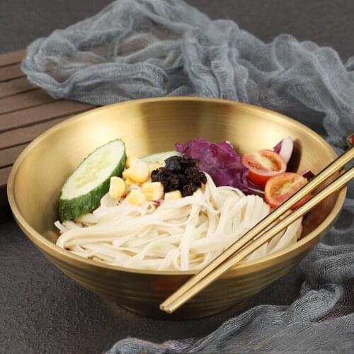 Golden hat Japanese Lamian Noodles Bowl 304 stainless steel noodle bowl insulated instant noodle bowl