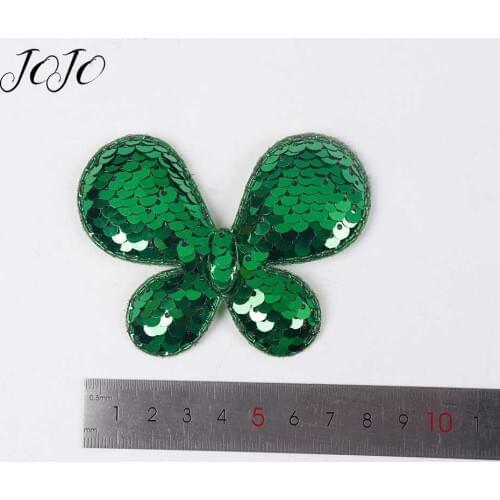 JOJO BOWS 10pcs Reversible Sequin Patches Solid Animal Plant Pattern Accessories For Needlework Apparel Sewing Patch DIY Hairbow