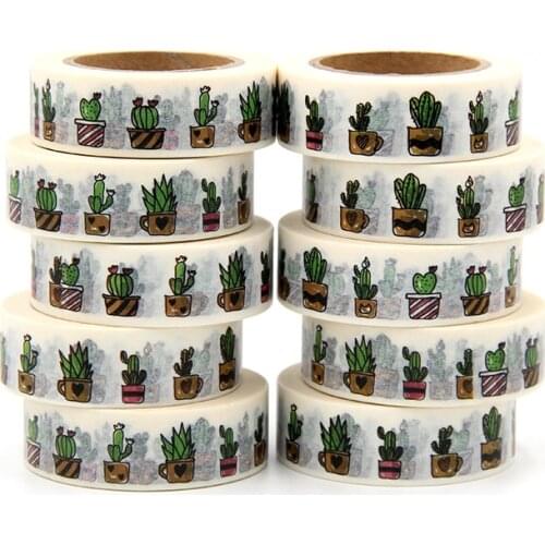 10pcs/lot 15MM*10M green plants Washi Tape Japanese Paper DIY Planner Masking Tape Decorative Stationery
