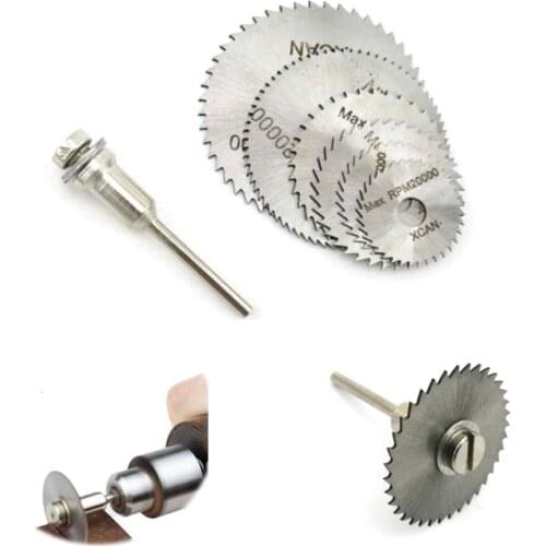7pcs Metal Circular Saw Disc Wheel Blade Shank High Speed Steel Mini Saw Blade with Mandrels Drill Warehouse Rotary Cutting tool