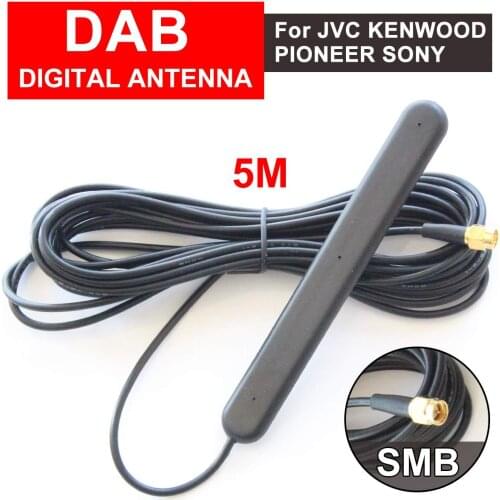 NEW FM antenna FM/DAB/DAB+ Digital Radio Antenna 5M SMA 20db 5V/15mA 5m Adhesive Bonding Installation Antenna