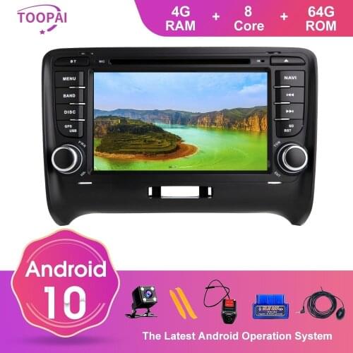 TOOPAI Auto Radio Stereo Head Unit Android 10 For Audi TT MK2 2006 2007 2008 2009 2010-2012 GPS Navigation Car Multimedia Player