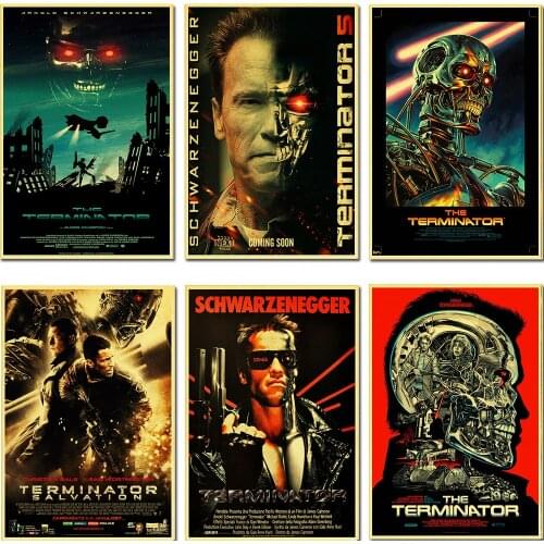 Classic Science fiction movies The Terminator Retro Poster Vintage poster Wall Decor Personalised Room Decoration Kraft Paper