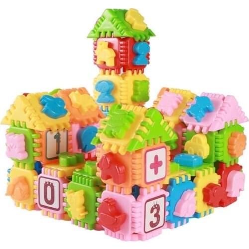50/100/pcs Building Blocks Kid House Number Building Blocks Construction Developmental Toy Set 3D Bricks Toy Construction Bricks