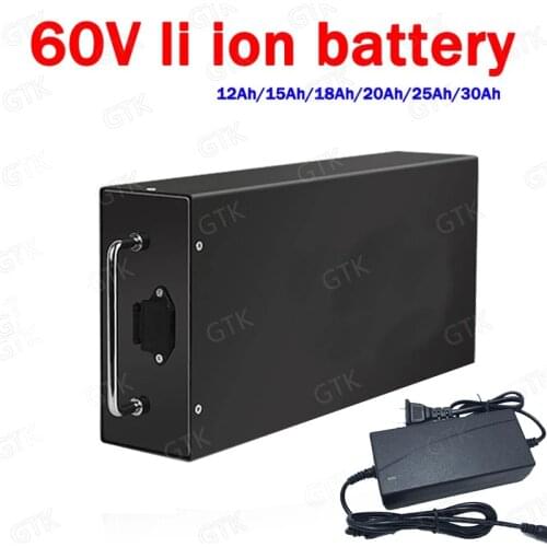 GTK 60V 20Ah 25Ah 30Ah 12Ah 15Ah 18Ah Lithium ion battery li ion chargeable battery for harley citycoco scooter bicycle +charger