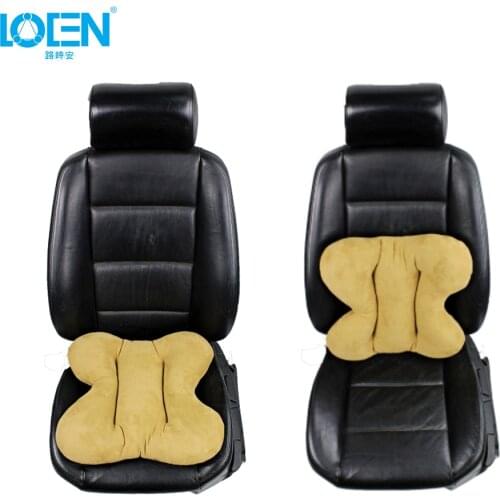 LOEN Elastic suede Lumbar Back Support Cushion car seat covers auto office Travel Seat Chair car styling seat cushion