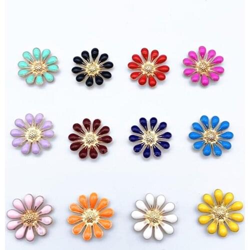 Alloy Metal10 pcs Metal Sun Flower Hair Accessories Jewelry Mobile Phone DIY Flower Heart Bow Party Bride wedding Beauty Making
