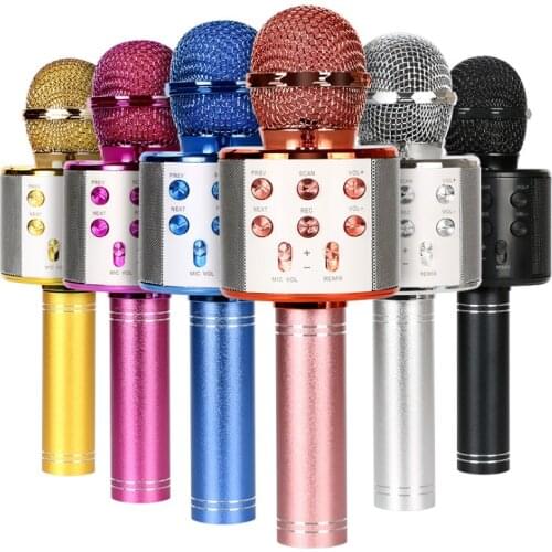 Bluetooth Karaoke Microphone Wireless Microphone Professiona Speaker Handheld Microfone Player Singing Recorder Mic ForKTV Party