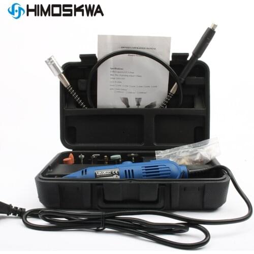 HIMOSKWA 40pcs mini electric grinder set with soft shaft adjustable speed electric grinder polishing machine drilling grinding