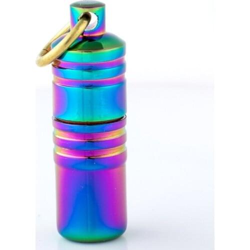 Capsule Color-plated Mini Portable Oil Pot Pendant Type Grinding Wheel Cotton Oil Kerosene Lighter Smoking Accessories Men Gifts