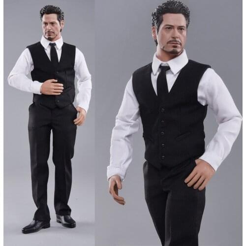 1/6 Scale Male Doll Accessories JXTOYS-037 Vest Gentleman Suit 12 inch Movable Action Figure Model Toy